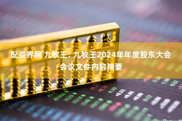 配资界网 九牧王: 九牧王2024年年度股东大会会议文件内容摘要